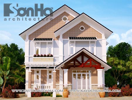 Thiet ke biet thu 2 tang phong cach chau au 1