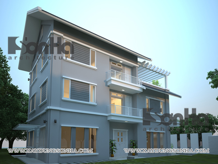 Thiet ke biet thu voi tone mau sang 2