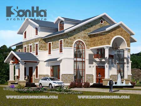 thiet ke biet thu nhiet doi phong cach Phap 5