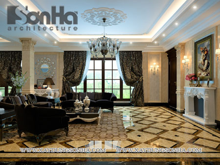 Phòng khách với rèm 04, phong khach voi rem 04