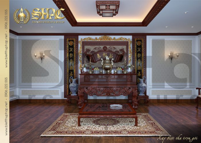 11 Thiết kế nội thất phòng thờ biệt thự pháp tại nam định sh btp 0016