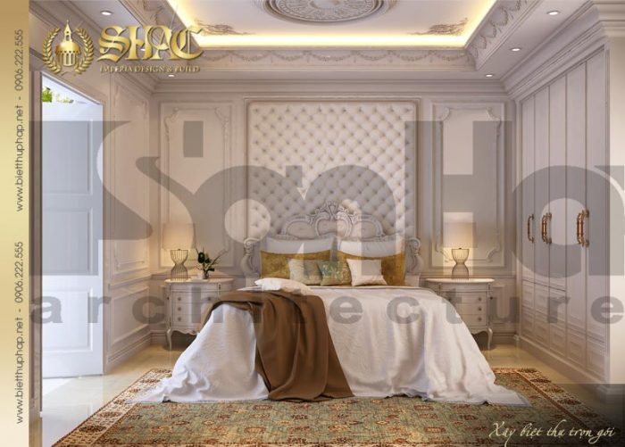 Mẫu thiết kế nội thất phòng ngủ này thể hiện sự tinh tế và gu thẩm mỹ của SHAC 