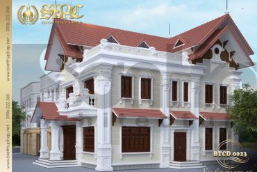 2 Mẫu kiến trúc biệt thự tân cổ điển đẹp tại hải phòng sh btcd 0023