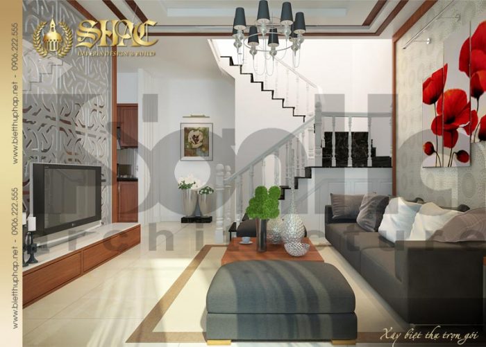 Mẫu thiết kế nội thất phòng khách biệt thự cổ điển pháp tại Sài Gòn được yêu thích 