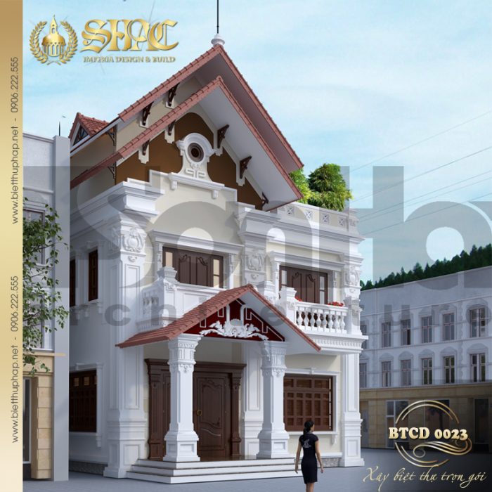 Kiến trúc biệt thự bán cổ điển 2 tầng tại Hải Phòng giản dị những thiết kế có chiều sâu 