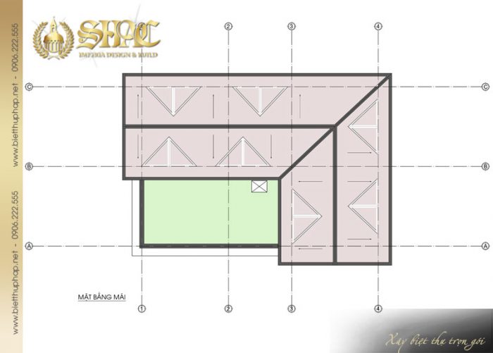Mặt bằng biệt thự 2 tầng bán cổ điển pháp ưu tiên cao tính tiện dụng cho gia chủ 