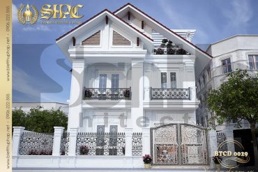 1 Thiết kế kiến trúc biệt thự tân cổ điển pháp tại hải phòng sh btcd 0029