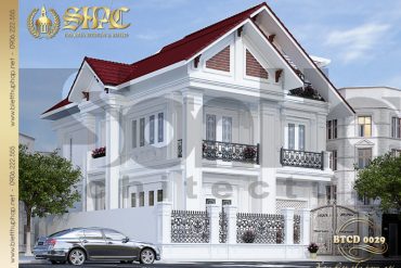 2 Mẫu kiến trúc biệt thự tân cổ điển đẹp tại hải phòng sh btcd 0029