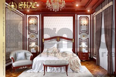 16 Thiết kế nội thất phòng ngủ biệt thự cổ điển kiểu lâu đài tại Hà Nội SH BTLD 0025