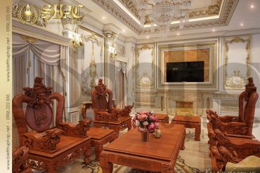 4 nội thất phòng khách biệt thự lâu đài tại Quảng Ninh SH BTLD 0029