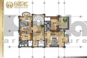 6 Mẫu thiết kế mặt bằng công năng biệt tầng 3 thự lâu đài pháp tại Sài Gòn SH BTLD 0028