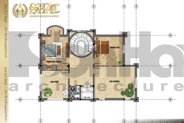 7 Mẫu thiết kế mặt bằng công năng biệt tầng 4 thự lâu đài pháp tại Sài Gòn SH BTLD 0028