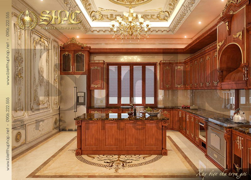 7 Thiết kế nội thất phòng bếp ăn biệt thự lâu đài tại Quảng Ninh SH BTLD 0029