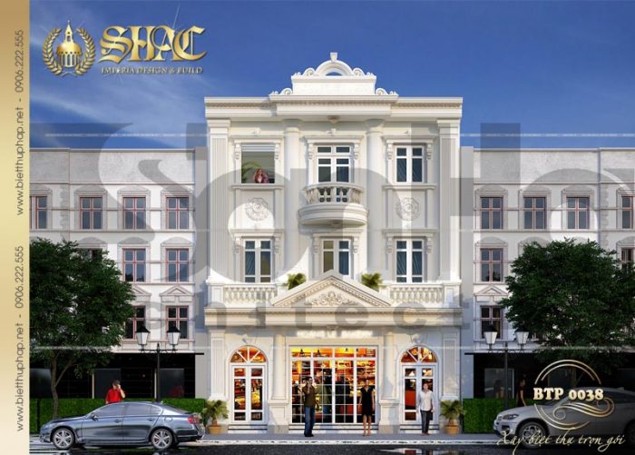 Ngôi biệt thự pháp tại Quảng Ninh được thiết kế 3 tầng với gam màu trắng tinh tế 