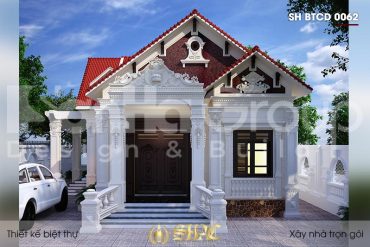 BÌA thiết kế biệt thự mái thái 1 tầng kiểu tân cổ điển tại hải phòng sh btcd 0062