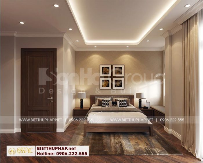 Thiết kế nội thất phòng ngủ master đẹp, lãng mạn dành cho vợ chồng gia chủ 